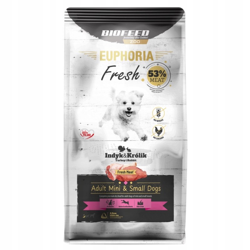 EUPHORIA Fresh Adult  Turkey with rabbit XS/S - dry dog food - 500g