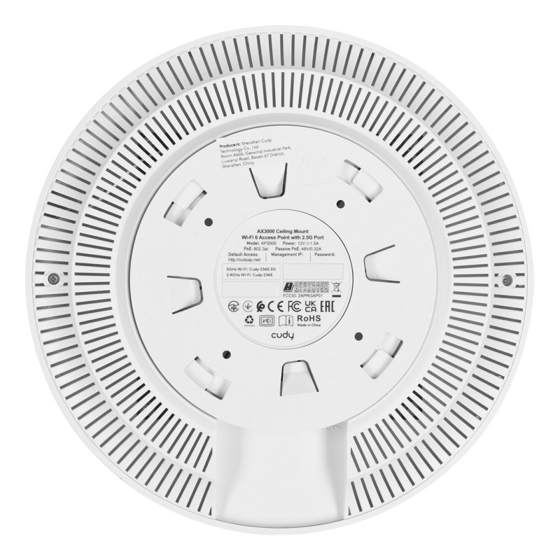 Cudy AP3000 wireless access point 2976 Mbit/s White Power over Ethernet (PoE) Cudy AP3000 wireless access point 2976 Mbit/s White Power over Ethernet (PoE)