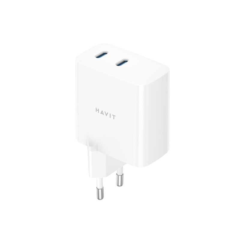 Havit UC45 EU - GaN 45 W dual-port travel charger, black