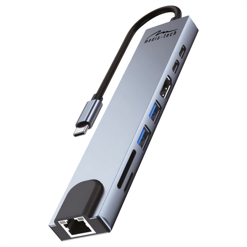 MEDIA-TECH USB HUB 8 IN 1 GIGA LAN HUB MT5046 MEDIA-TECH USB HUB 8 IN 1 GIGA LAN HUB MT5046