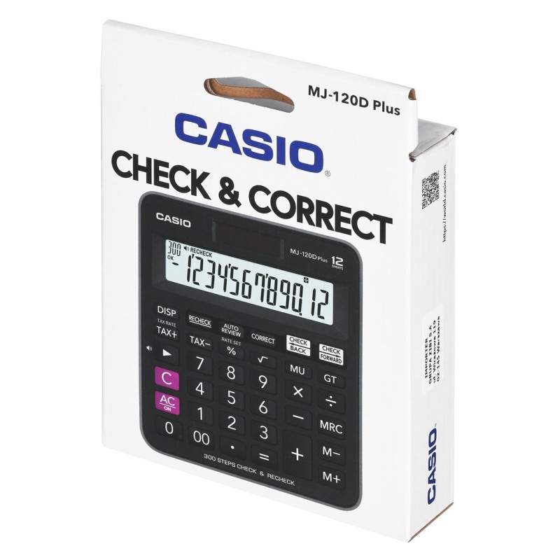 CASIO CALCULATOR OFFICE MJ-120D PLUS BLACK , 12 DIGIT DISPLAY CASIO CALCULATOR OFFICE MJ-120D PLUS BLACK , 12 DIGIT DISPLAY