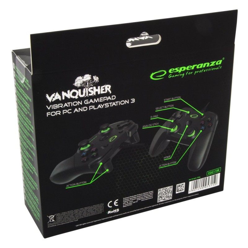 Esperanza EGG110K Gaming Controller Gamepad PC,Playstation 3 Analogue / Digital USB 2.0 Black Esperanza EGG110K Gaming Controller Gamepad PC,Playstation 3 Analogue / Digital USB 2.0 Black