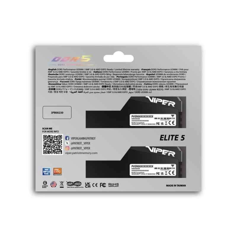 Patriot Viper Elite5 Ultra DDR5 2x32GB 6000MHz CL28