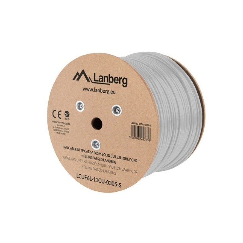 LANBERG CABLE UFTP CAT. 6A 305M WIRE CU LSZH GRAY