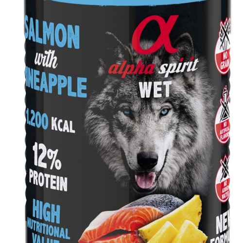 ALPHA SPIRIT WET Salmon with pineapple - wet dog food - 400g ALPHA SPIRIT WET Salmon with pineapple - wet dog food - 400g