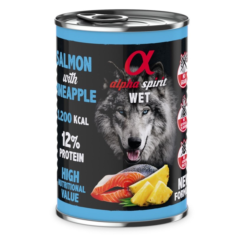 ALPHA SPIRIT WET Salmon with pineapple - wet dog food - 400g ALPHA SPIRIT WET Salmon with pineapple - wet dog food - 400g