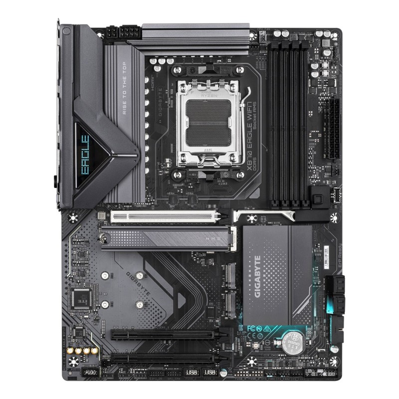 GIGABYTE X870 EAGLE WIFI7 Motherboard - Supports AMD Ryzen 9000 CPUs, 14+2+2 phases VRM, up to 8000MHz DDR5 (OC), 1xPCIe 5.0 + 2xPCIe 4.0, Wi-Fi 7, 2.5GbE LAN, USB 4 GIGABYTE X870 EAGLE WIFI7 Motherboard - Supports AMD Ryzen 9000 CPUs, 14+2+2 phases VRM, up to 8000MHz DDR5 (OC), 1xPCIe 5.0 + 2xPCIe 4.0, Wi-Fi 7, 2.5GbE LAN, USB 4