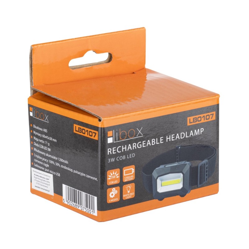 Libox LB0107 flashlight Black Headband flashlight LED Libox LB0107 flashlight Black Headband flashlight LED