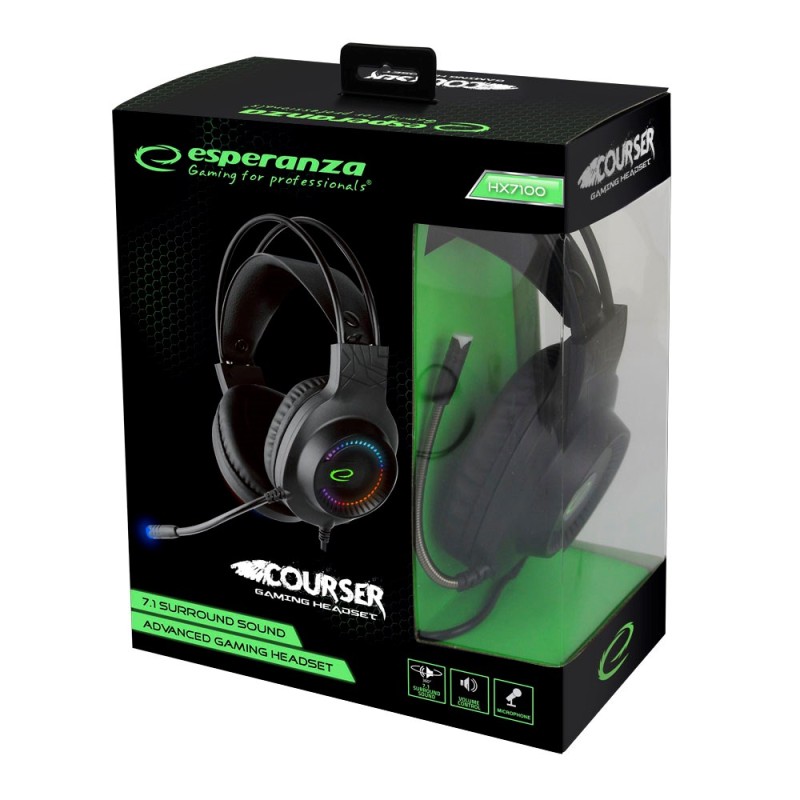 Esperanza EGH7100 Headphones with microphone Headband Black Esperanza EGH7100 Headphones with microphone Headband Black
