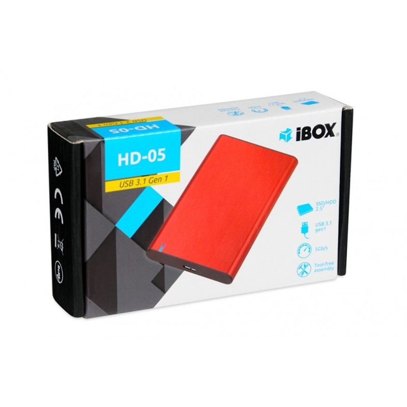 iBox HD-05 HDD/SSD enclosure Red 2.5 iBox HD-05 HDD/SSD enclosure Red 2.5