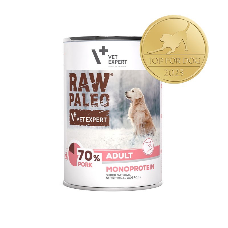 RAW PALEO Adult Monoprotein Pork - wet dog food - 400 g