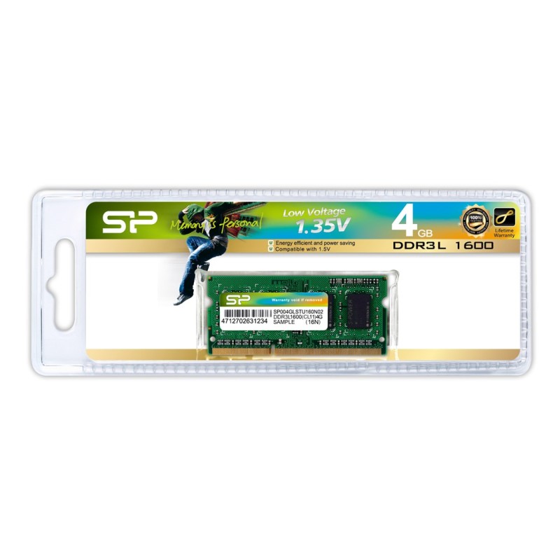 Silicon Power SP004GLSTU160N02 memory module 4 GB 1 x 4 GB DDR3L 1600 MHz Silicon Power SP004GLSTU160N02 memory module 4 GB 1 x 4 GB DDR3L 1600 MHz