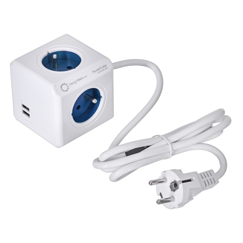 Allocacoc 2402BL/FREUPC power extension 1.5 m 4 AC outlet(s) Indoor Blue, White Allocacoc 2402BL/FREUPC power extension 1.5 m 4 AC outlet(s) Indoor Blue, White