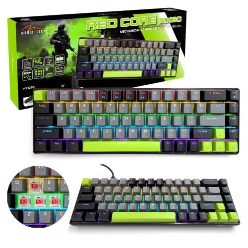 Mechanical keyboard 60% RED CORE MX60 MT1260 Mechanical keyboard 60% RED CORE MX60 MT1260