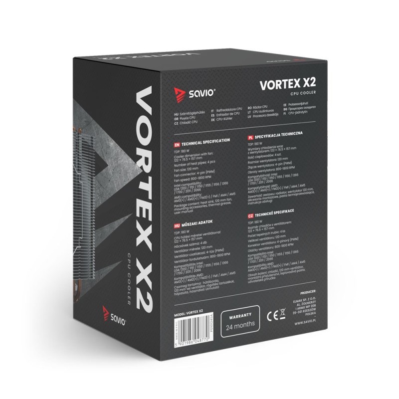 SAVIO VORTEX X2 CPU Cooler SAVIO VORTEX X2 CPU Cooler