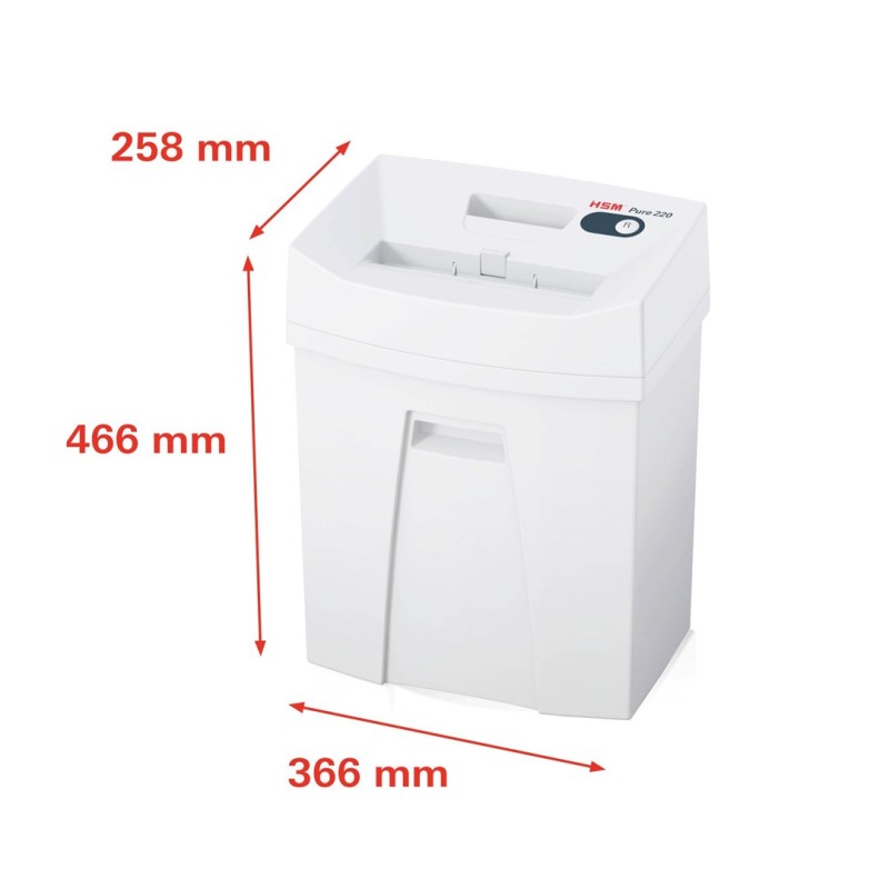 HSM Pure 220 shredder, 25 l, 3,9 mm HSM Pure 220 shredder, 25 l, 3,9 mm