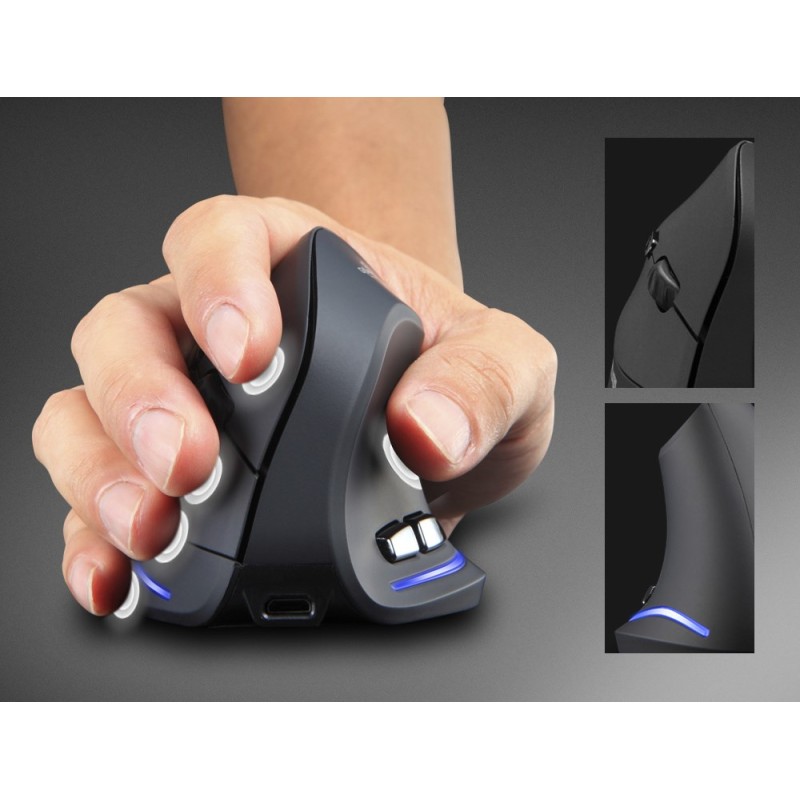 MEDIA-TECH VERTIC RF MT1123 Wireless vertical mouse RF 2400 DPI Black MEDIA-TECH VERTIC RF MT1123 Wireless vertical mouse RF 2400 DPI Black