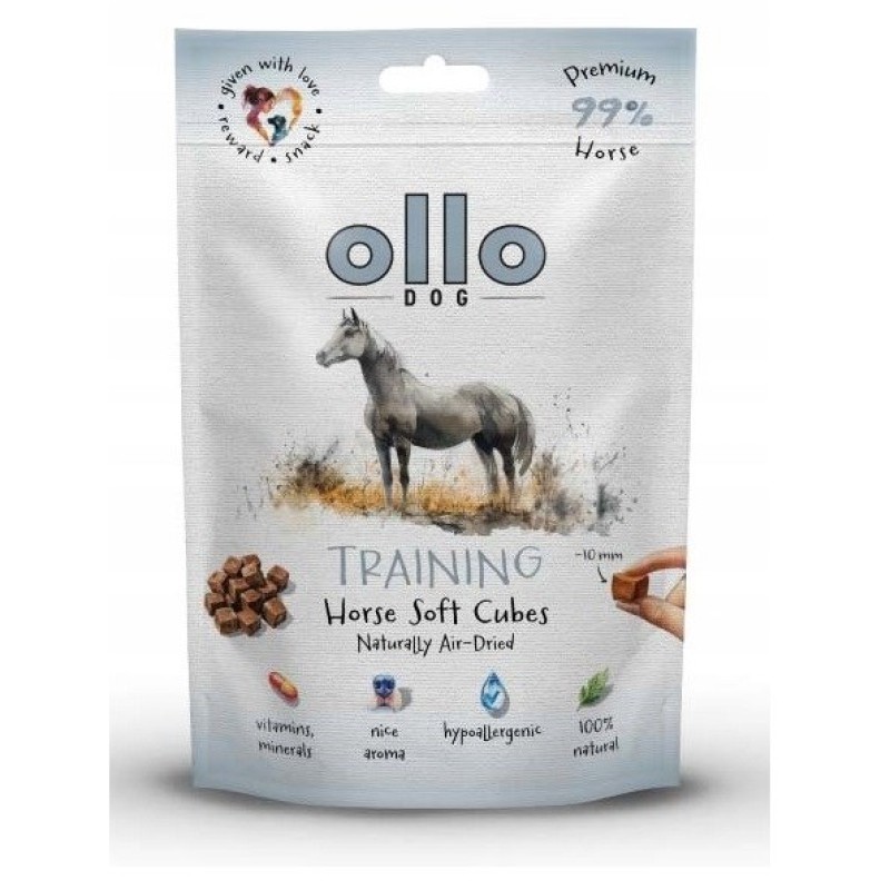 OLLO Air Dried Training Horse Cubes - dog treat - 80g