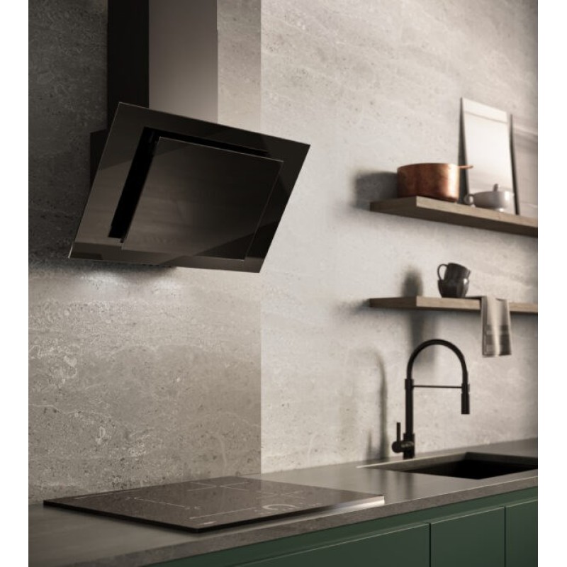 Vertical Eco Duo Glass Wall-mounted chimney hood Black Vertical Eco Duo Glass Wall-mounted chimney hood Black
