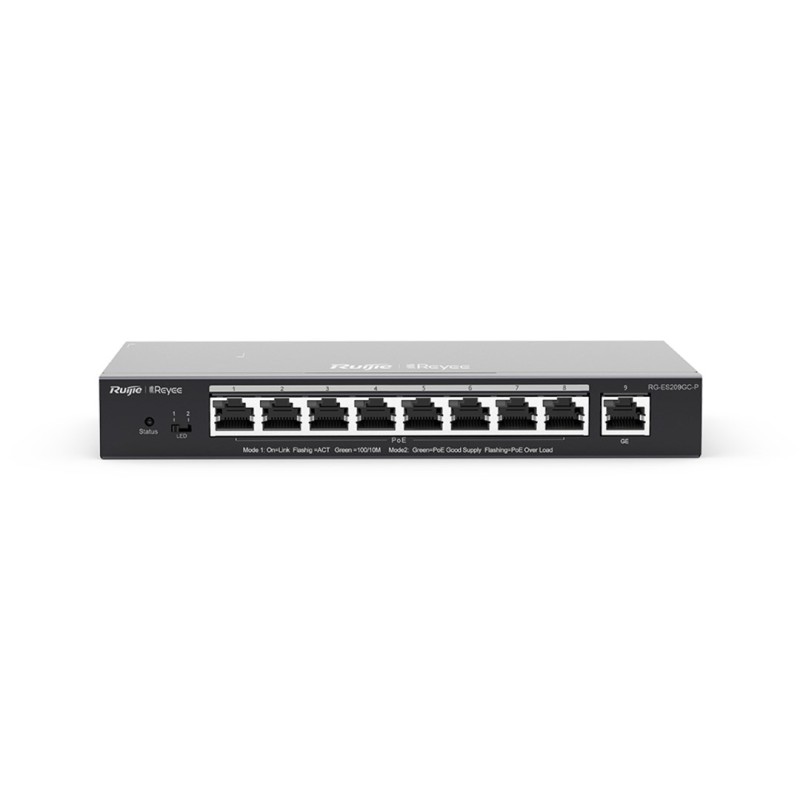 Ruijie Networks RG-ES209GC-P network switch Managed Gigabit Ethernet (10/100/1000) Power over Ethernet (PoE) Black Ruijie Networks RG-ES209GC-P network switch Managed Gigabit Ethernet (10/100/1000) Power over Ethernet (PoE) Black