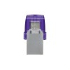 Kingston Technology DataTraveler microDuo 3C USB flash drive 64 GB USB Type-A / USB Type-C 3.2 Gen 1 (3.1 Gen 1) Purple, Stainless steel