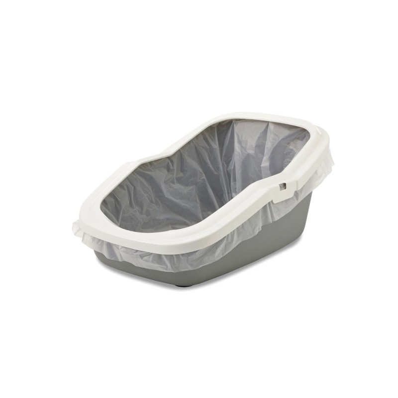 SAVIC ASEO Grey with White Rim - Open Cat Litter Tray - 56x39x27.5 cm - 1 pc. SAVIC ASEO Grey with White Rim - Open Cat Litter Tray - 56x39x27.5 cm - 1 pc.