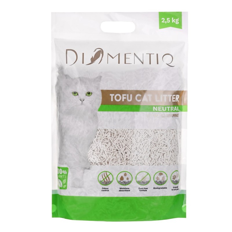 DIAMENTIQ Tofu Neutral Ultra clumping - plant-based litter - 2.5 kg DIAMENTIQ Tofu Neutral Ultra clumping - plant-based litter - 2.5 kg