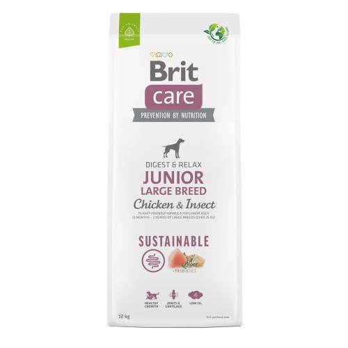 BRIT Care Dog Sustainable Junior Large Breed Chicken & Insect - dry dog food - 12 kg