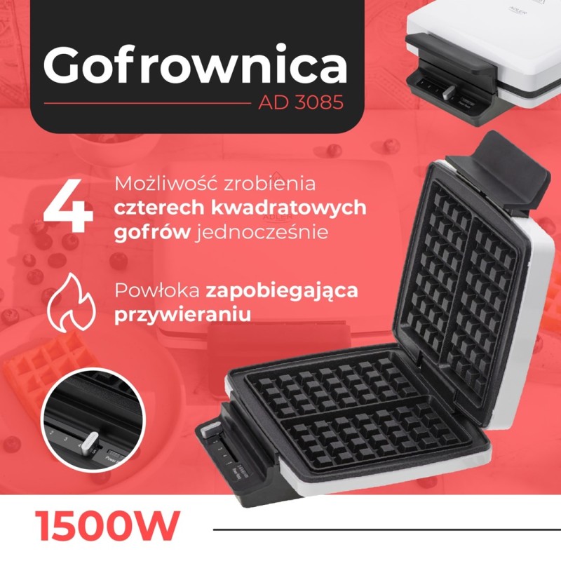 Waffle maker ADLER AD 3085 Waffle maker ADLER AD 3085