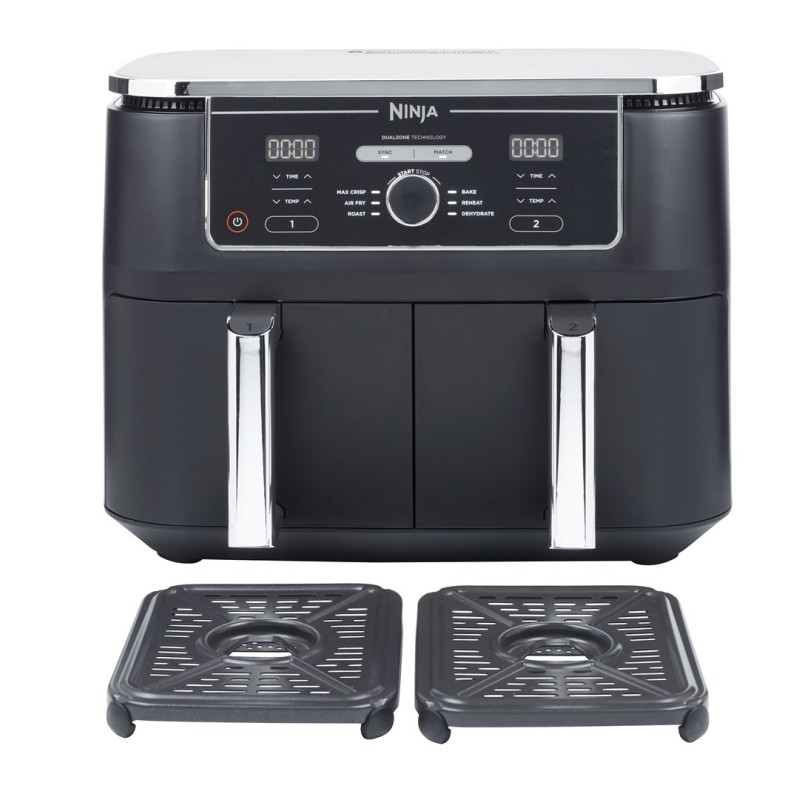 Ninja AF400EU fryer Double 9.5 L Stand-alone 2470 W Hot air fryer Black Ninja AF400EU fryer Double 9.5 L Stand-alone 2470 W Hot air fryer Black