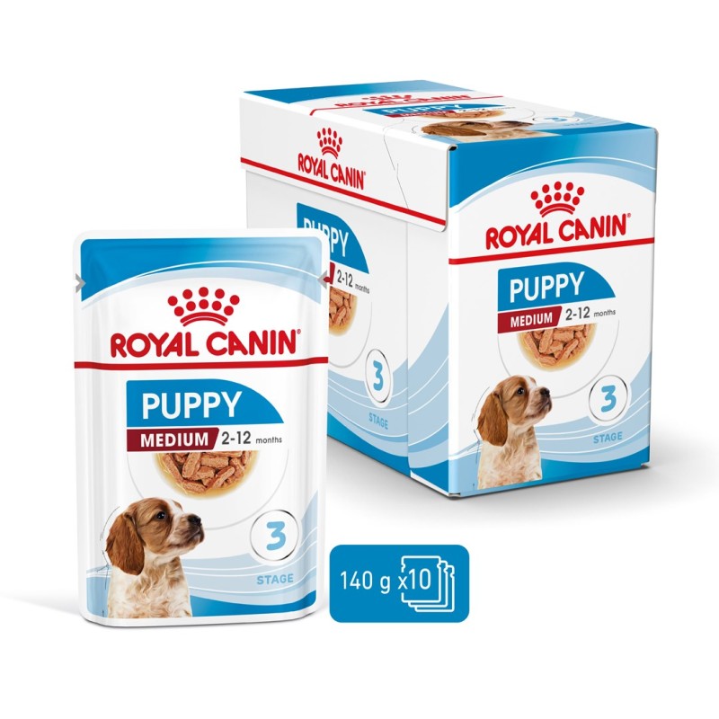 ROYAL CANIN SHN Medium Puppy in sauce - wet puppy food - 10x140g ROYAL CANIN SHN Medium Puppy in sauce - wet puppy food - 10x140g