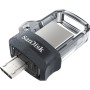 SanDisk Ultra Dual m3.0 USB flash drive 32 GB USB Type-A / Micro-USB 3.2 Gen 1 (3.1 Gen 1) Black, Silver, Transparent