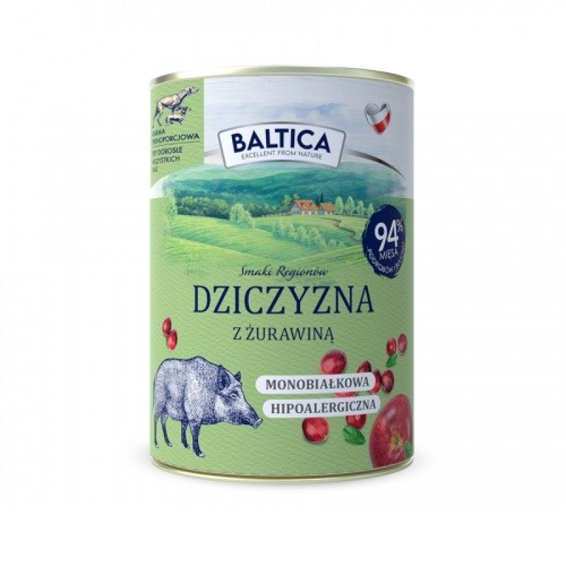 BALTICA Smaki regionów Venison with cranberries - wet dog food - 400g BALTICA Smaki regionów Venison with cranberries - wet dog food - 400g