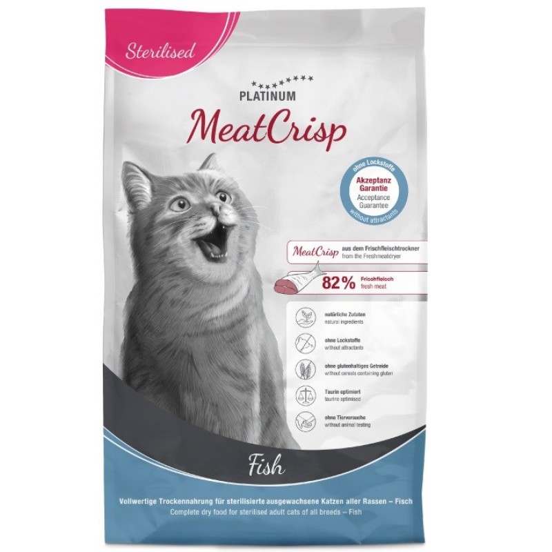 PLATINUM MeatCrisp Sterilised Fish - dry cat food - 3kg PLATINUM MeatCrisp Sterilised Fish - dry cat food - 3kg