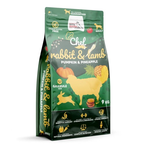 SYTA MICHA Chef Rabbit, lamb with pumpkin and pineapple - dry dog food - 9kg SYTA MICHA Chef Rabbit, lamb with pumpkin and pineapple - dry dog food - 9kg