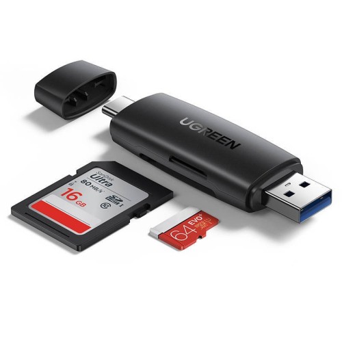 Ugreen SD/micro SD card reader adapter (USB-A/USB-C) black (CM304) Ugreen SD/micro SD card reader adapter (USB-A/USB-C) black (CM304)