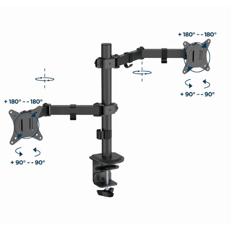 Gembird MA-D2-03 Adjustable desk mounted double monitor arm, 17”-32”, black Gembird MA-D2-03 Adjustable desk mounted double monitor arm, 17”-32”, black