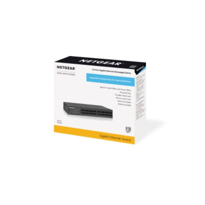 NETGEAR GS324 Unmanaged Gigabit Ethernet (10/100/1000) Black NETGEAR GS324 Unmanaged Gigabit Ethernet (10/100/1000) Black