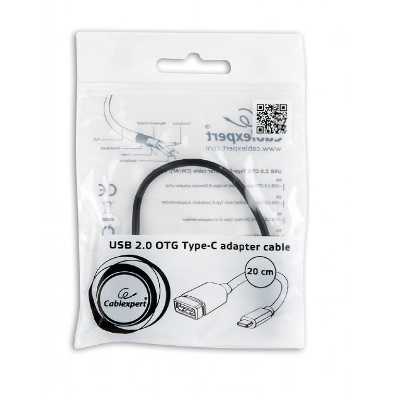 Gembird A-OTG-CMAF2-01 USB cable 0.2 m USB C USB A Black Gembird A-OTG-CMAF2-01 USB cable 0.2 m USB C USB A Black