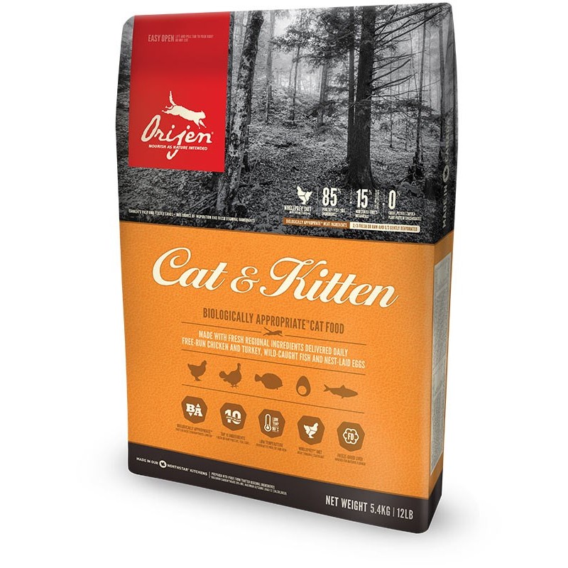 Orijen Cat & Kitten cats dry food Chicken, Fish, Turkey 340 g Orijen Cat & Kitten cats dry food Chicken, Fish, Turkey 340 g