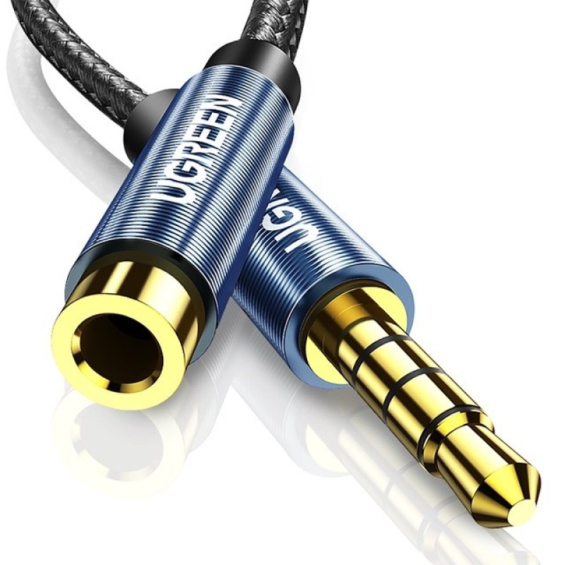 Ugreen extension cable adapter AUX mini jack 3.5 mm 2 m (blue) Ugreen extension cable adapter AUX mini jack 3.5 mm 2 m (blue)