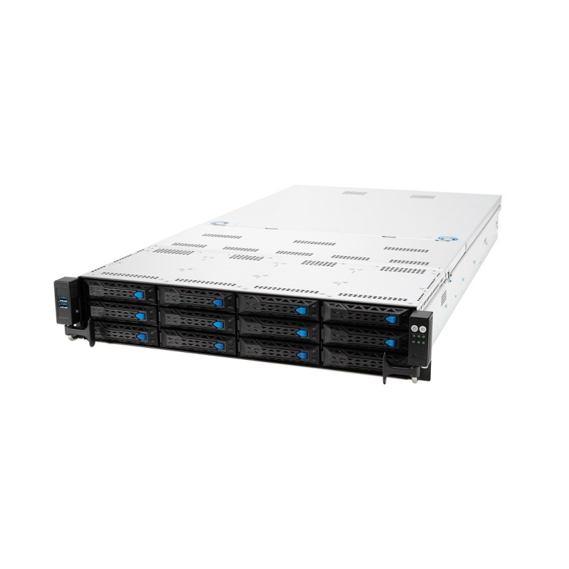 Platforma Asus Rack (2U) RS720A-E12-RS24U AMD Epyc 9004 (24x NVMe, 2xM.2, 3xGPU, 2x10Gbe, IPMI,  1+1 2600W)