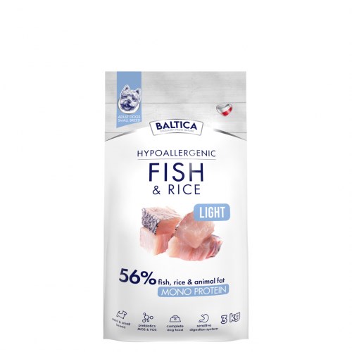 BALTICA Nutraceutic Hypoallergenic Light S Fish with rice - dry dog food - 3kg BALTICA Nutraceutic Hypoallergenic Light S Fish with rice - dry dog food - 3kg