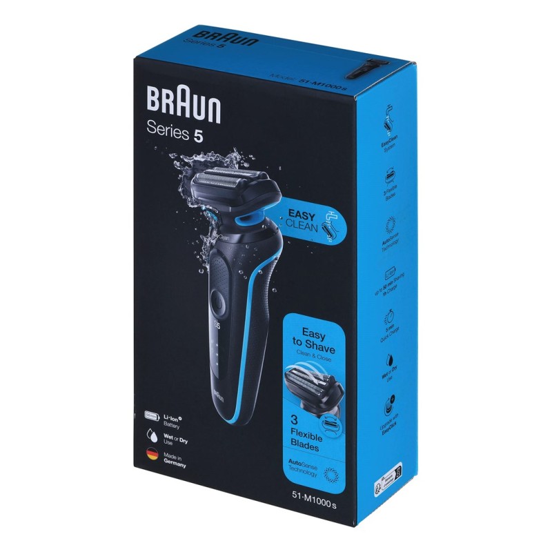 Braun Series 5 51-M1000s Foil shaver Black, Blue Braun Series 5 51-M1000s Foil shaver Black, Blue