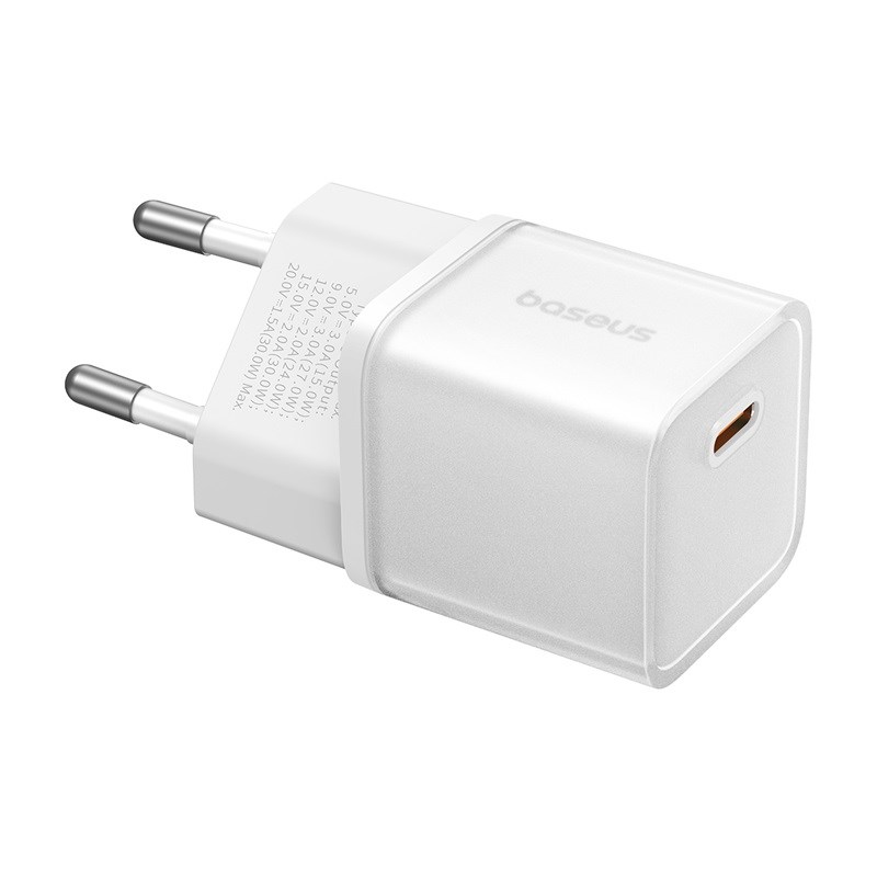 Baseus GAN5S P10162504213-00 Mains Charger 30W White Baseus GAN5S P10162504213-00 Mains Charger 30W White