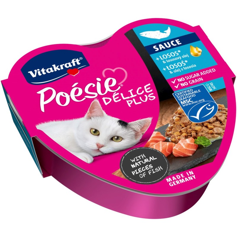 VITAKRAFT Poesie delice PLUS łosoś - Przysmak dla kota - 85g VITAKRAFT Poesie delice PLUS łosoś - Przysmak dla kota - 85g