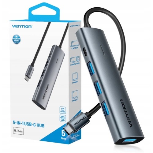 Hub 5v1 USB-C 3.0 Vention 0.15m
