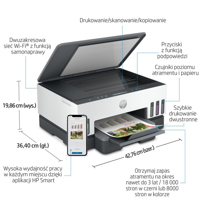 HP Smart Tank 720 All-in-One Thermal inkjet A4 4800 x 1200 DPI 15 ppm Wi-Fi HP Smart Tank 720 All-in-One Thermal inkjet A4 4800 x 1200 DPI 15 ppm Wi-Fi