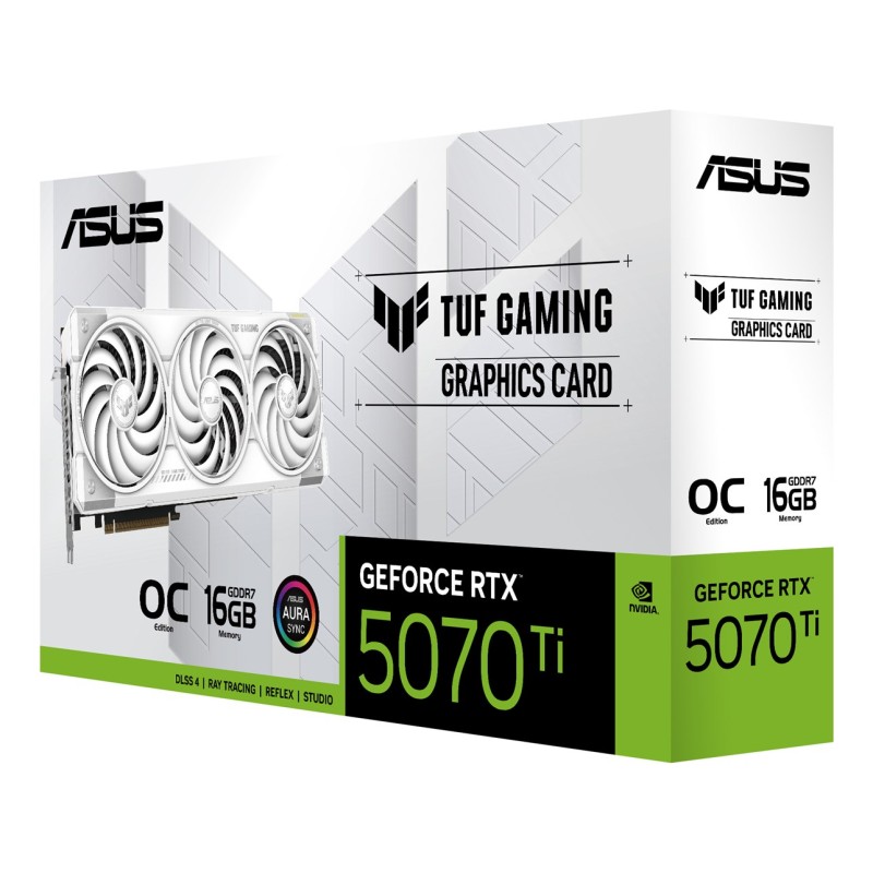 ASUS TUF Gaming TUF-RTX5070TI-O16G-WHITE-GAMING NVIDIA GeForce RTX 5070 Ti 16 GB GDDR7 ASUS TUF Gaming TUF-RTX5070TI-O16G-WHITE-GAMING NVIDIA GeForce RTX 5070 Ti 16 GB GDDR7