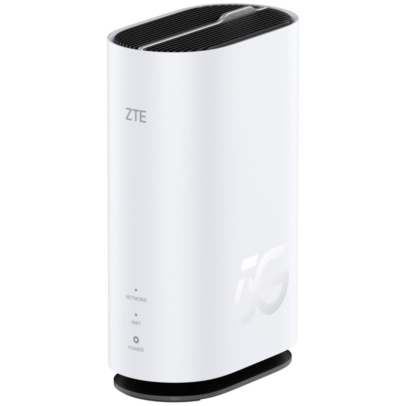 ZTE G5C - Gigabit Ethernet dual-band (2.4 GHz / 5 GHz) Wi-Fi 6 4G/5G wireless router in white ZTE G5C - Gigabit Ethernet dual-band (2.4 GHz / 5 GHz) Wi-Fi 6 4G/5G wireless router in white